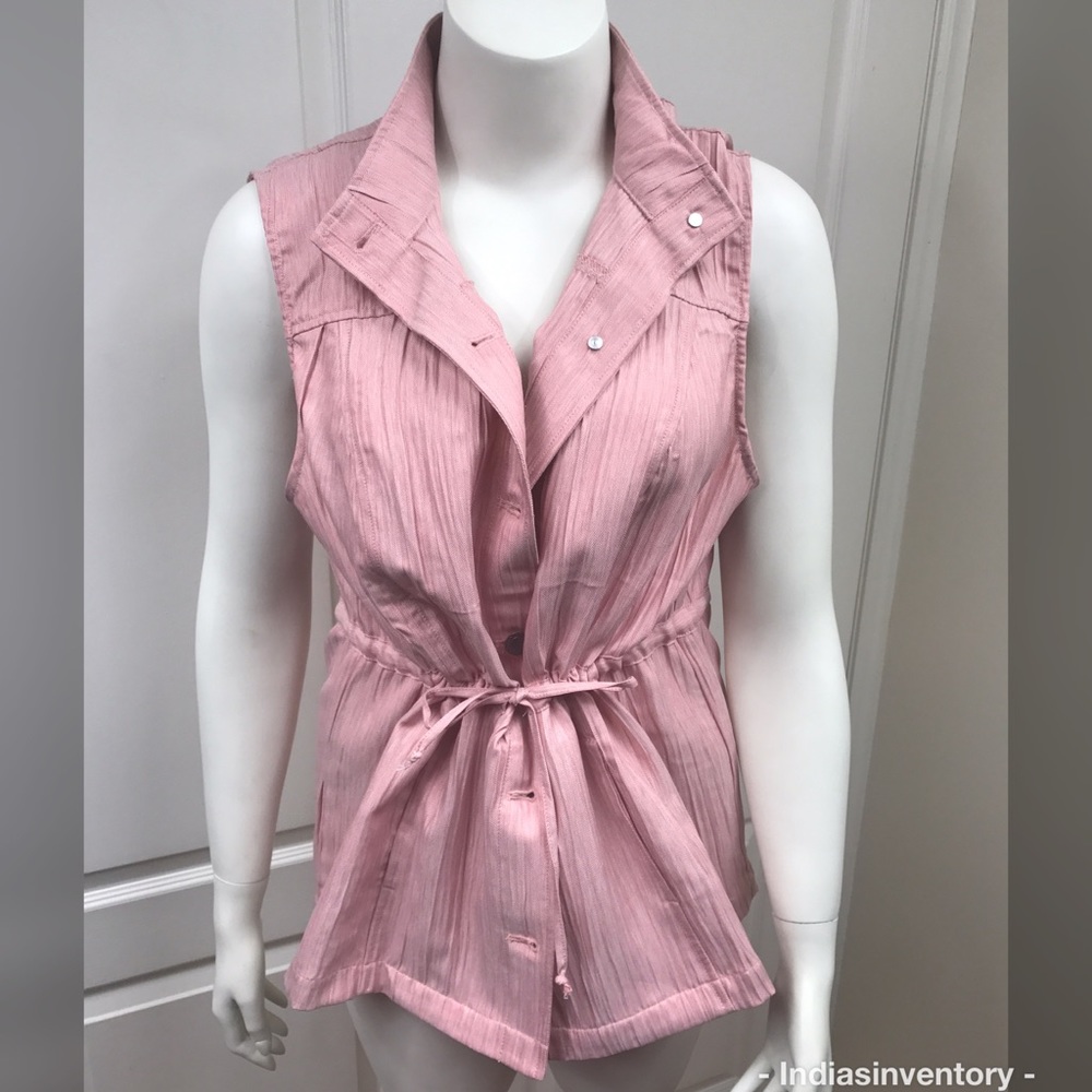CJ Banks Red Sleeveless Waist Tie Vest